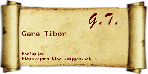 Gara Tibor névjegykártya